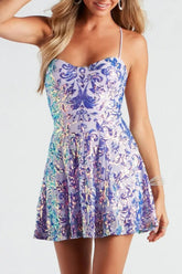 Vestido de noche con lentejuelas y frenillo de cambio gradual